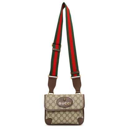 Exclusive Gucci GG Supreme Monogram Web Neo Vintage Small Messenger — Front View
