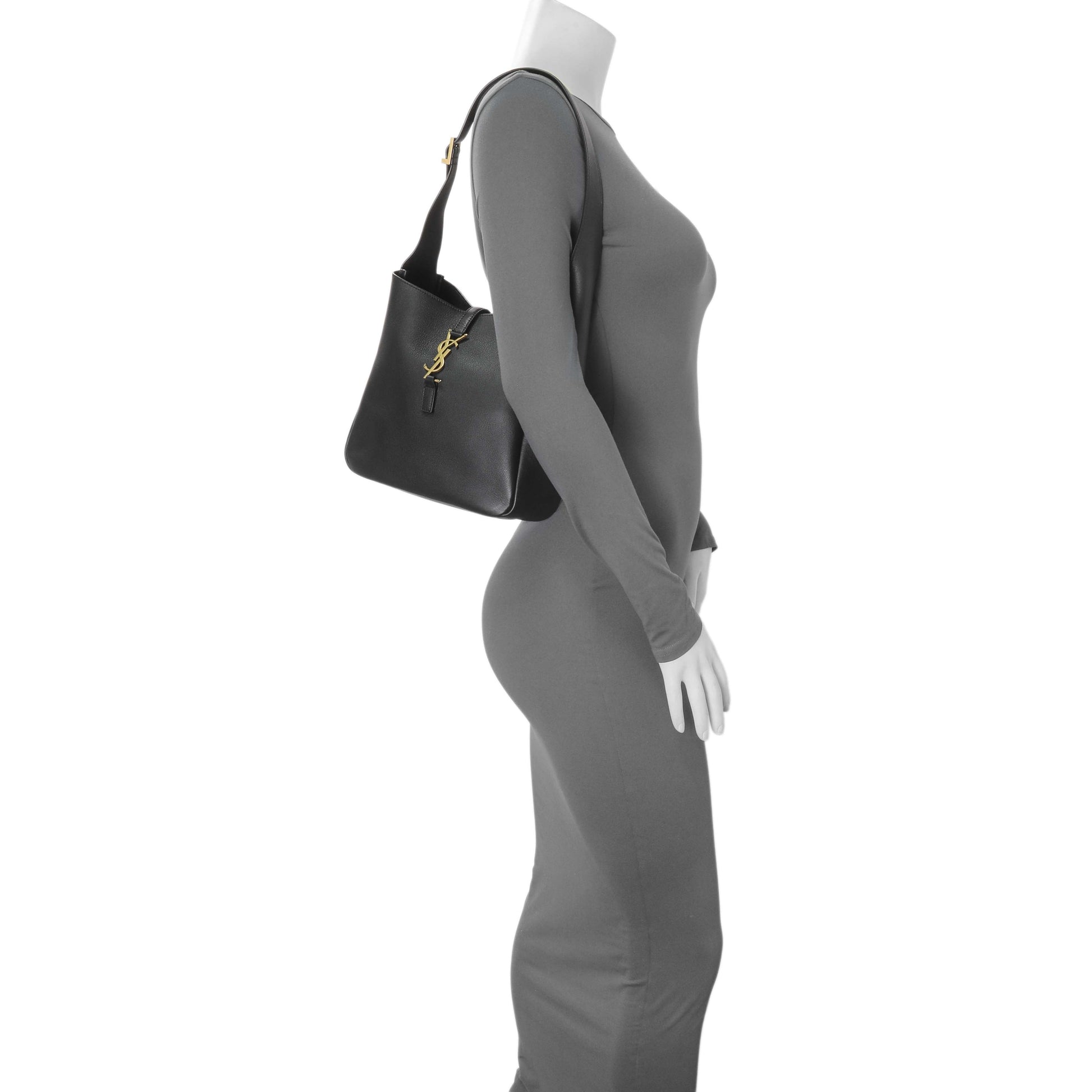 Exclusive Saint Laurent Black Calfskin Small Le 5 A 7 Soft Hobo — Alternate View 7