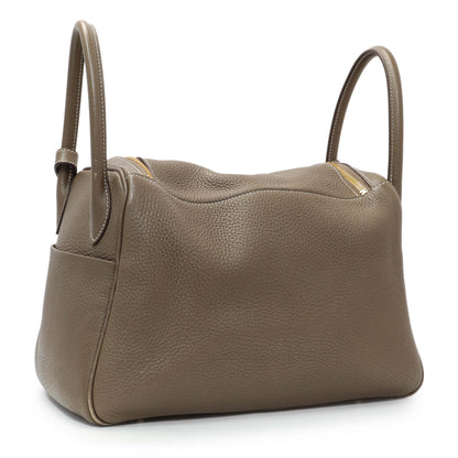Exclusive Hermes Etoupe Taurillon Clemence Lindy 30 — Side View