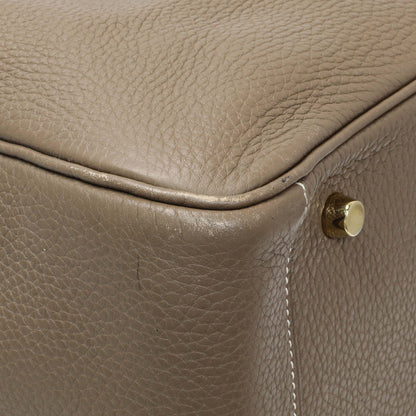 Exclusive Hermes Etoupe Taurillon Clemence Lindy 30 — Top View