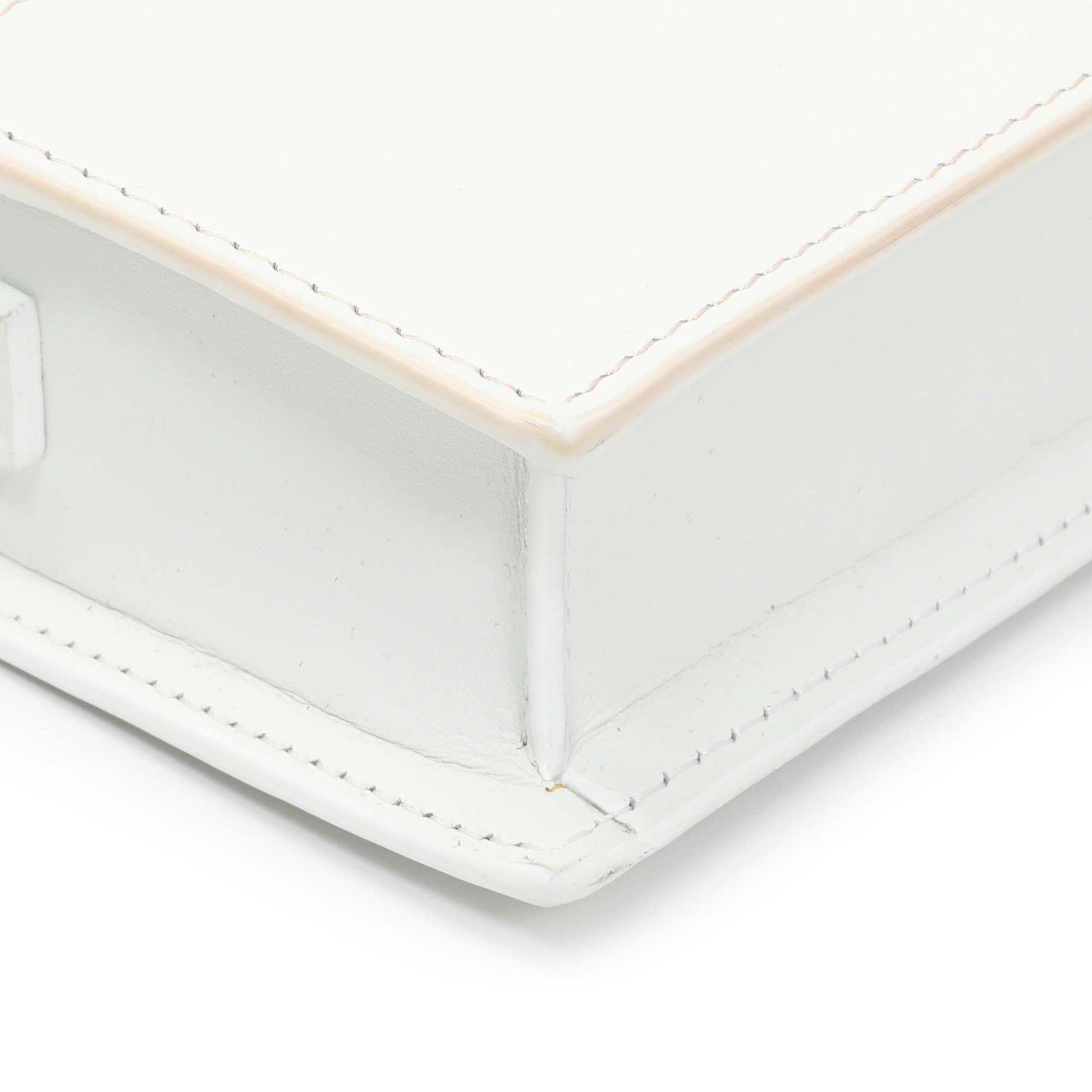 Exclusive Jacquemus White Calfskin Le Ciuciu Satchel — Top View
