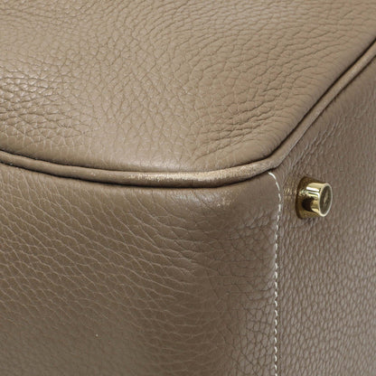Exclusive Hermes Etoupe Taurillon Clemence Lindy 30 — Lifestyle View
