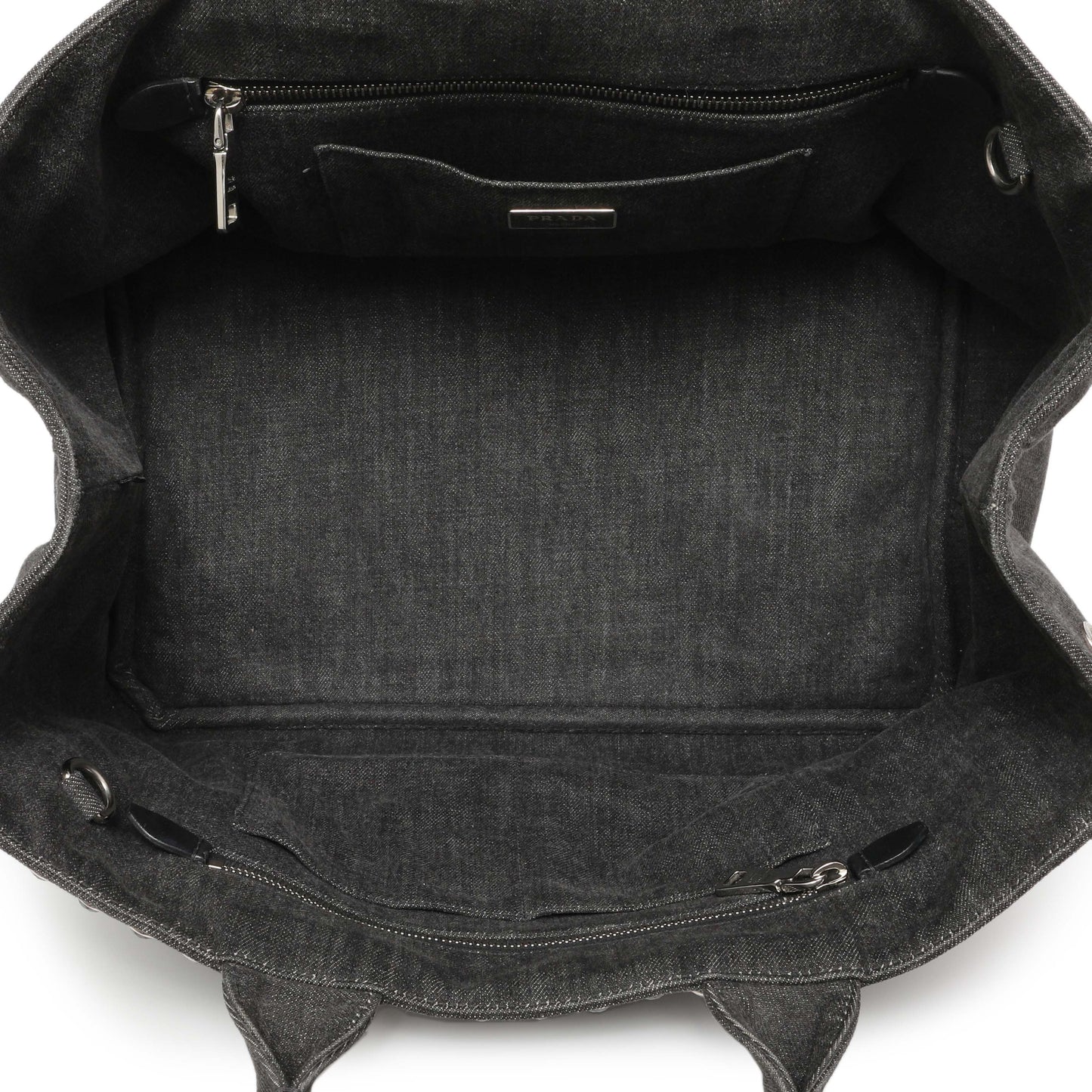 Exclusive Prada Grey Canapa Crystal Studded Tote — Alternate View 8
