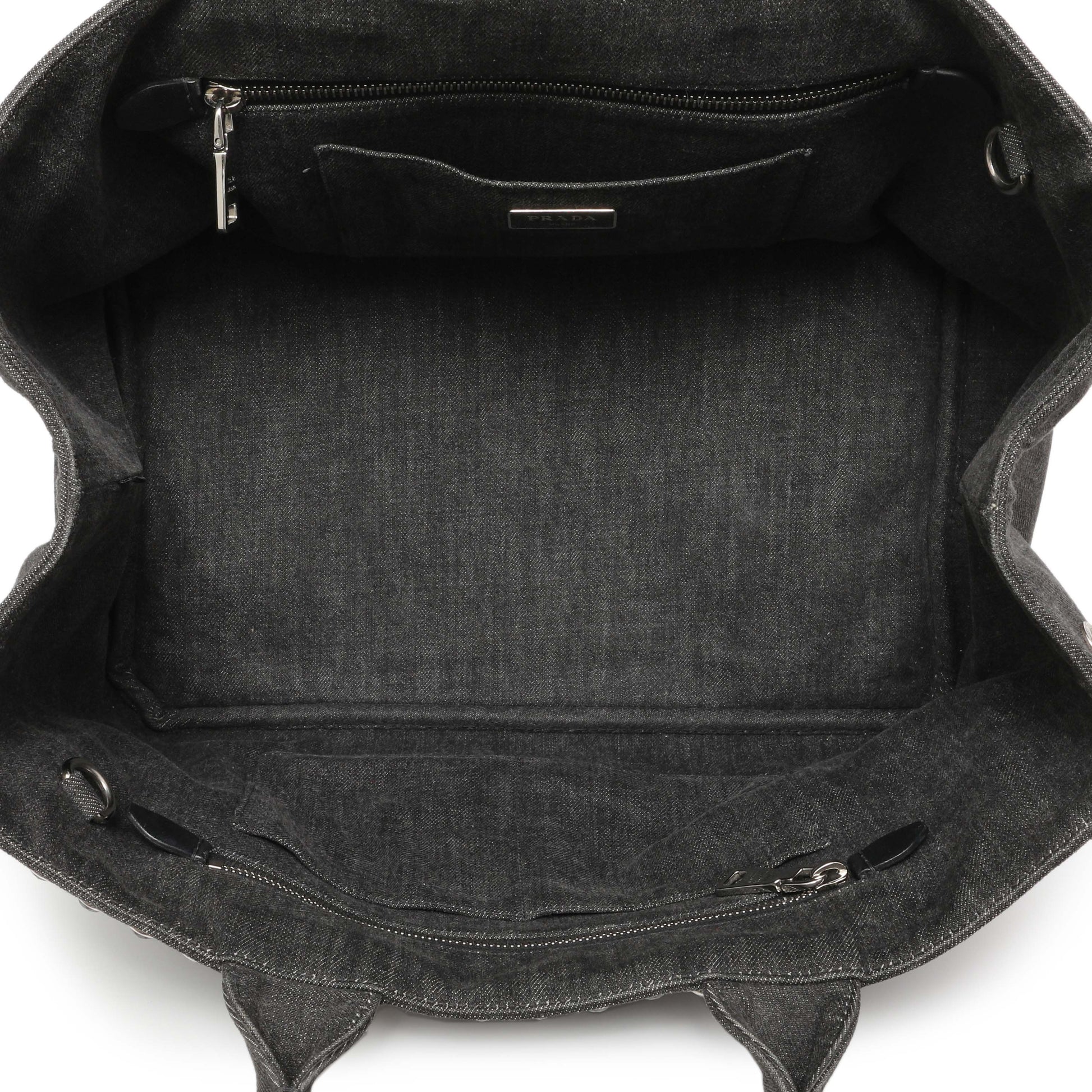 Exclusive Prada Grey Canapa Crystal Studded Tote — Alternate View 8