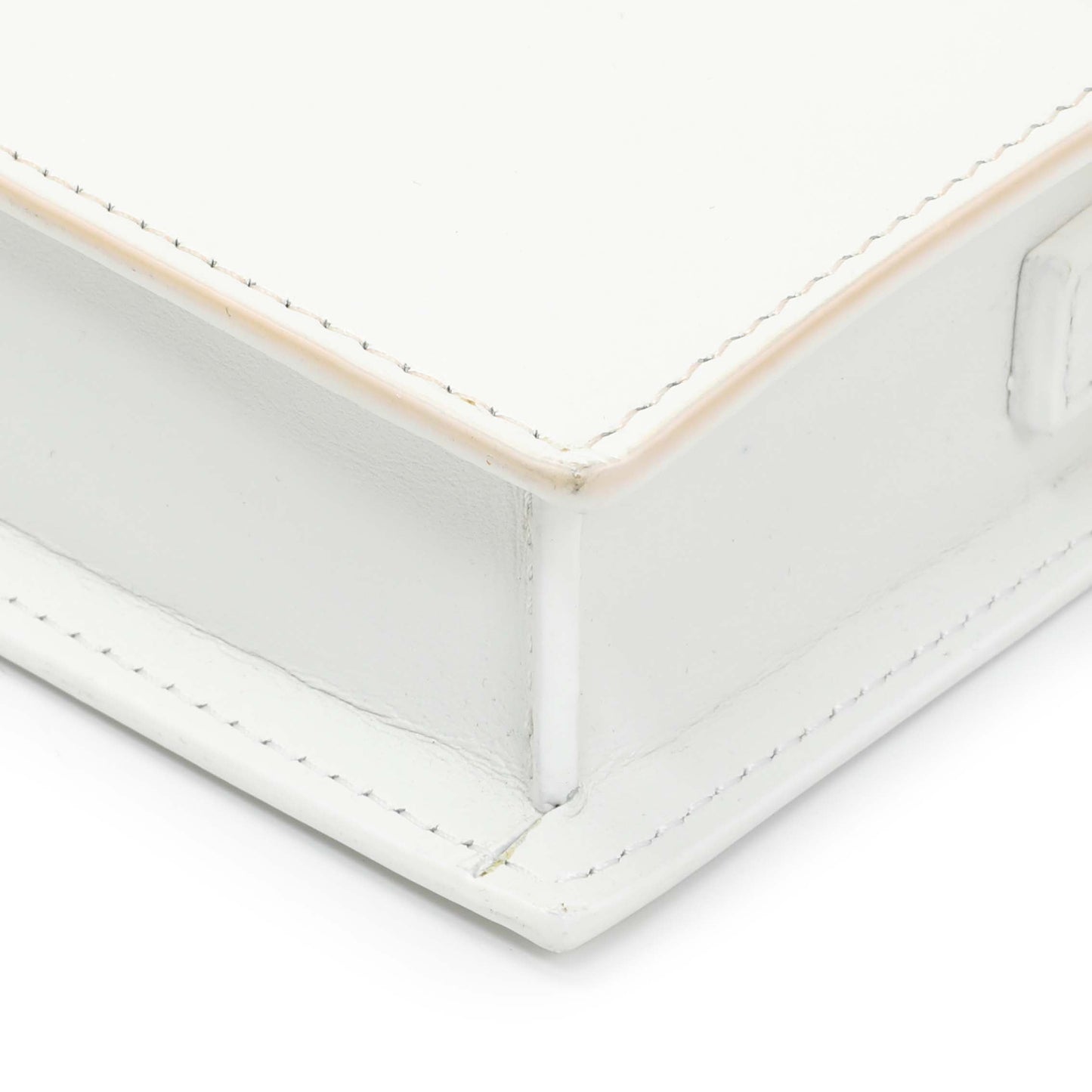 Exclusive Jacquemus White Calfskin Le Ciuciu Satchel — Detail View