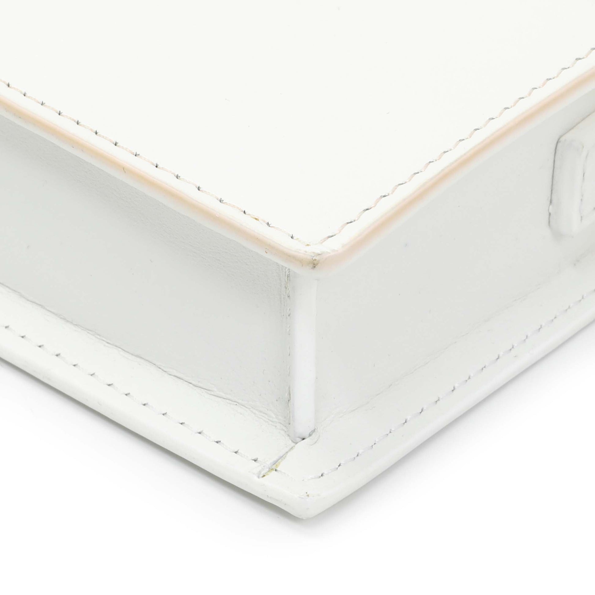 Exclusive Jacquemus White Calfskin Le Ciuciu Satchel — Detail View