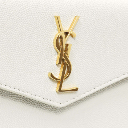 Exclusive Saint Laurent White Grain De Poudre Uptown Baby Pouch — Alternate View 7