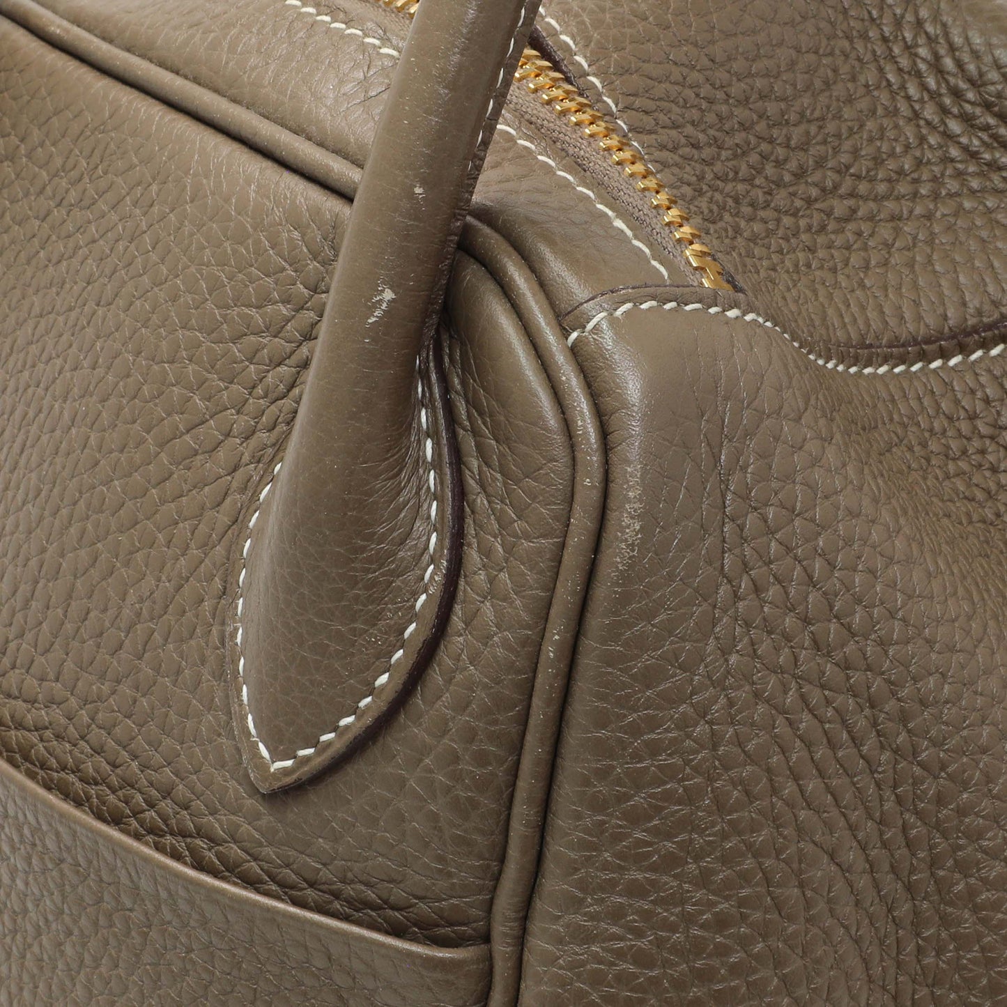 Exclusive Hermes Etoupe Taurillon Clemence Lindy 30 — Alternate View 8