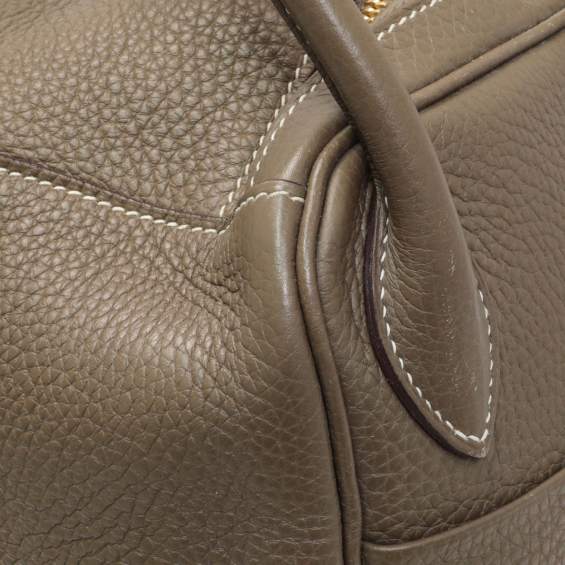 Exclusive Hermes Etoupe Taurillon Clemence Lindy 30 — Alternate View 9