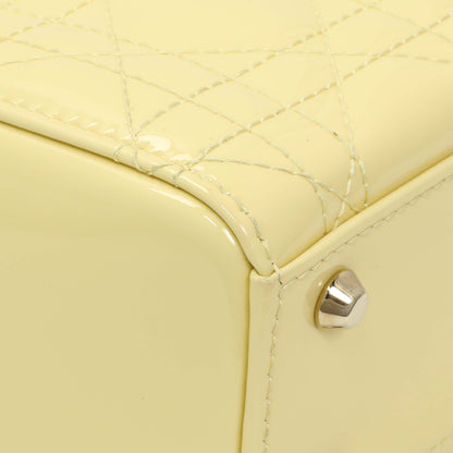 Exclusive Christian Dior Yellow Patent Cannage Mini Lady Dior — Lifestyle View