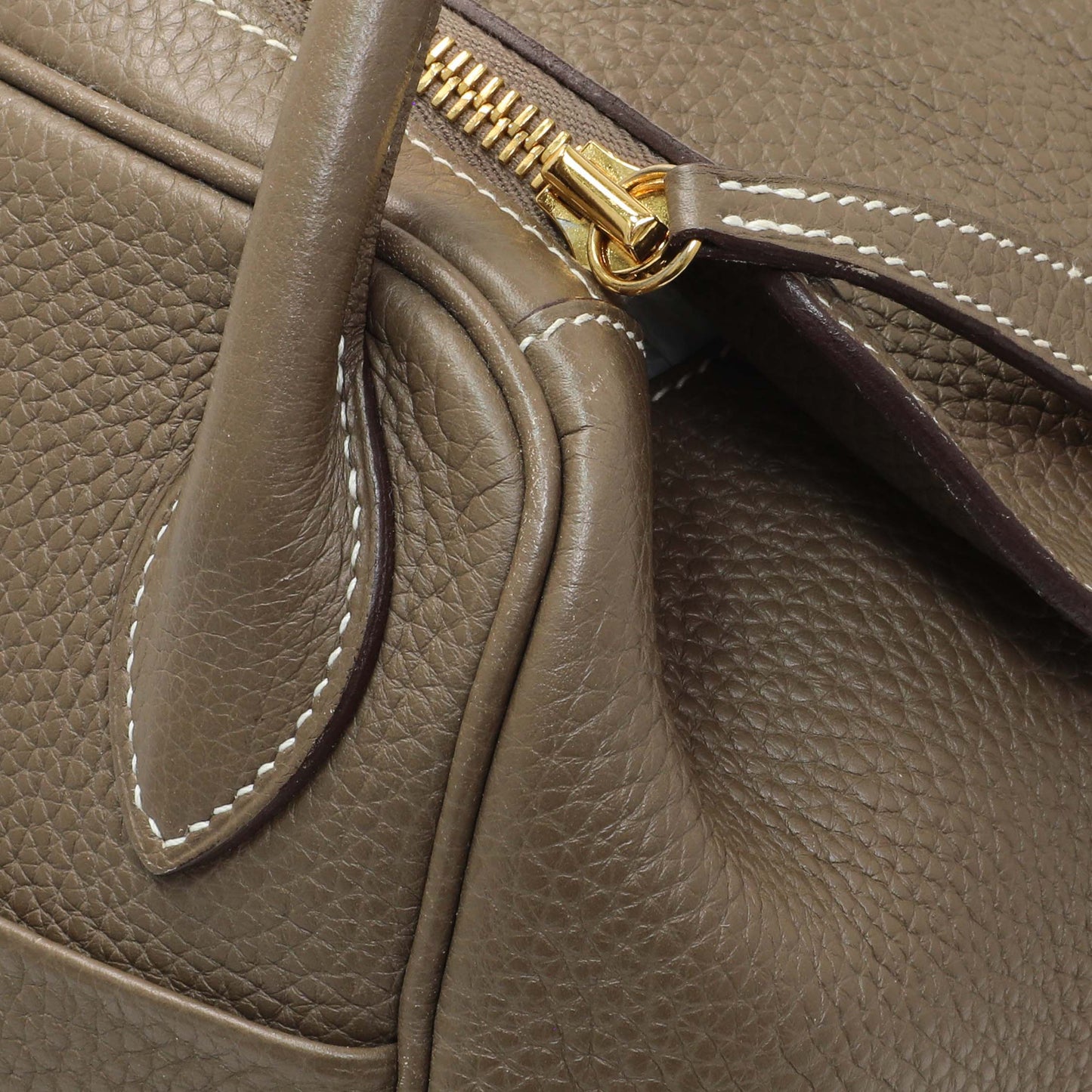Exclusive Hermes Etoupe Taurillon Clemence Lindy 30 — Alternate View 10