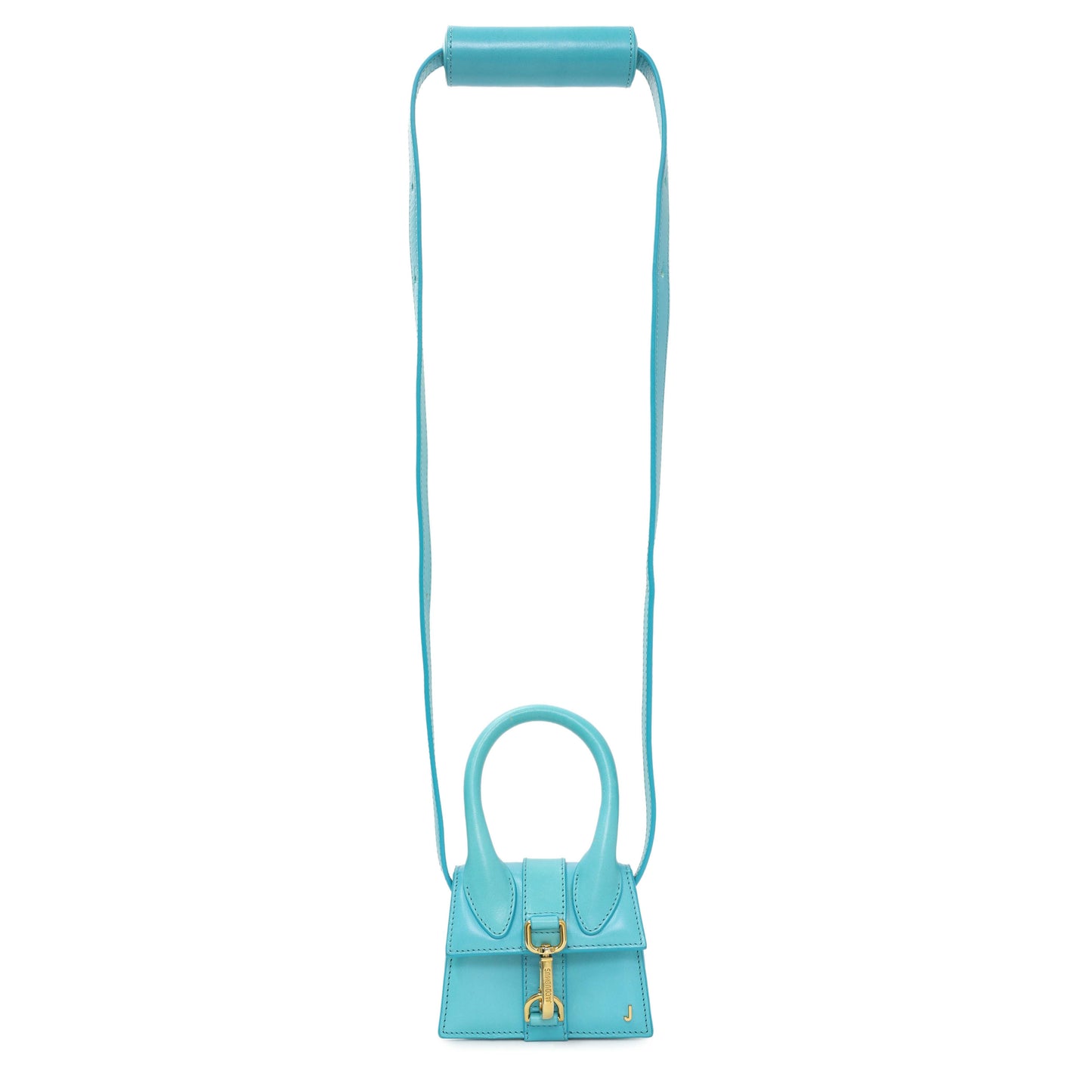 Exclusive Jacquemus Blue Smooth Calfskin Le Chiquito Montagne — Front View