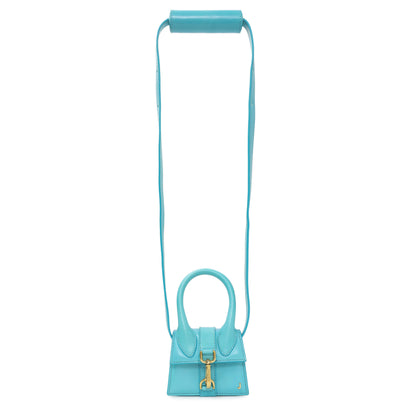 Exclusive Jacquemus Blue Smooth Calfskin Le Chiquito Montagne — Front View