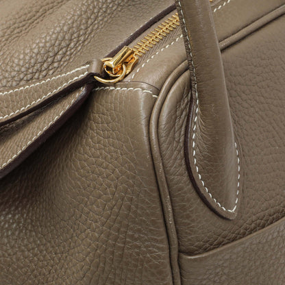 Exclusive Hermes Etoupe Taurillon Clemence Lindy 30 — Alternate View 11