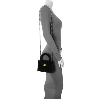 Exclusive Chanel Black Quilted Velvet Nano Kelly Shopper — Alternate View 7