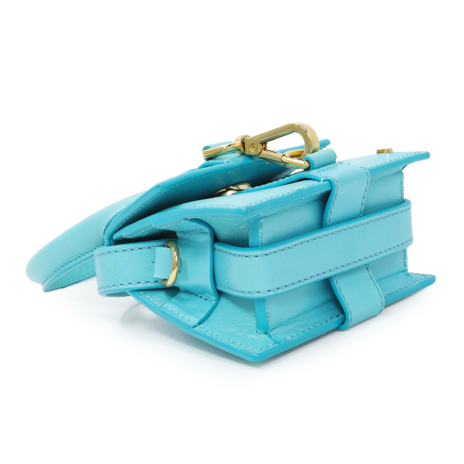 Exclusive Jacquemus Blue Smooth Calfskin Le Chiquito Montagne — Top View