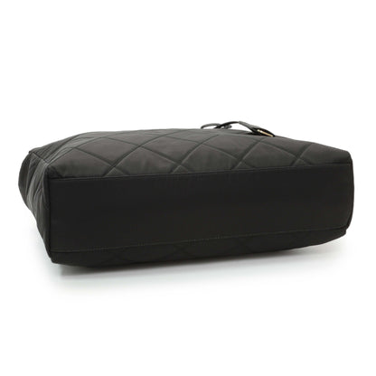 Exclusive Prada Black Re-Nylon Triangle Stitched Re-Edition 1995 Chaine Large Shoulder Bag — Back View