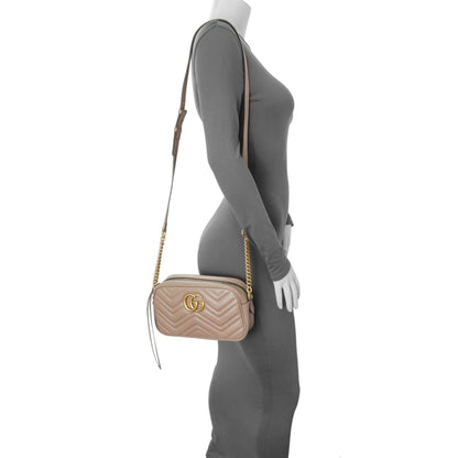 Exclusive Gucci Porcelain Rose Calfskin Matelasse Small GG Marmont Chain Shoulder Bag — Alternate View 7