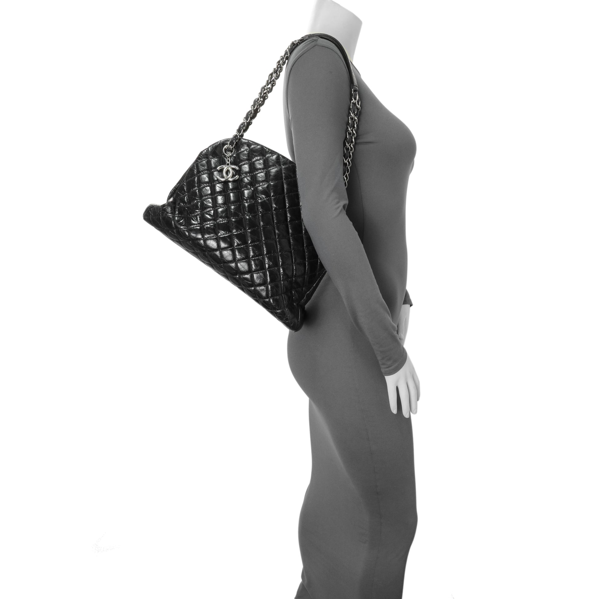 Exclusive Chanel Glazed Calfskin Quilted Large Mademoiselle Bowling Bag — Alternate View 12