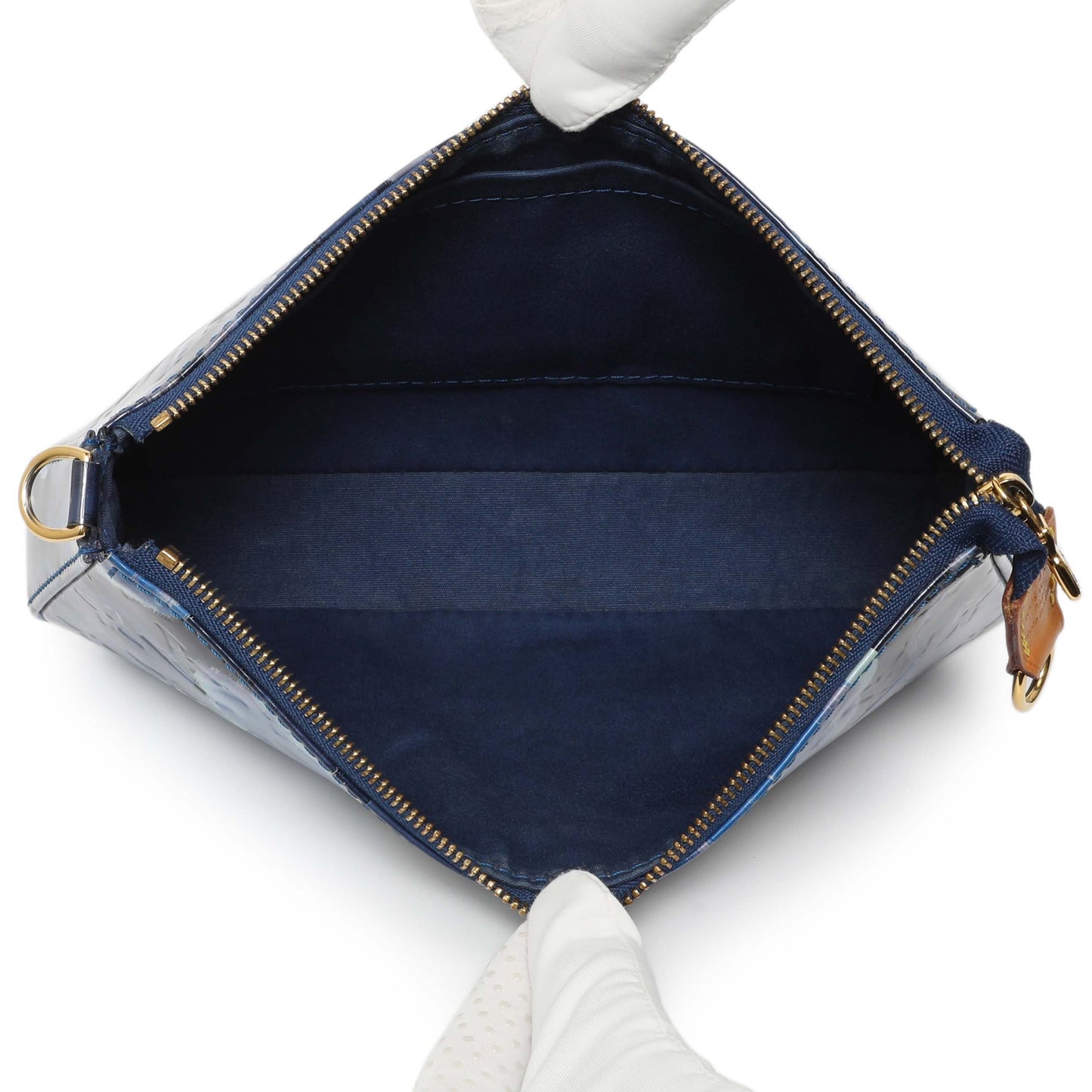 Exclusive Louis Vuitton Grand Blue Vernis Ikat Pochette Accessories NM — Top View