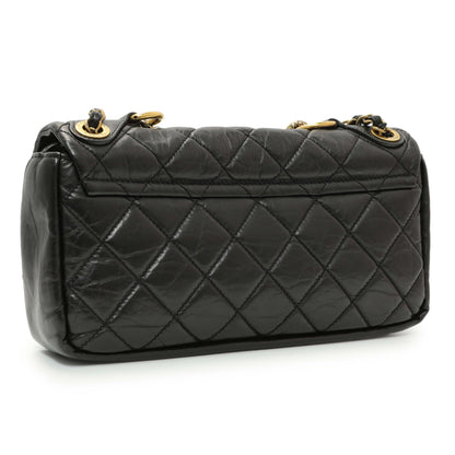 Exclusive Chanel Black Quilted Aged Calfskin Pondichery Flap — Side View