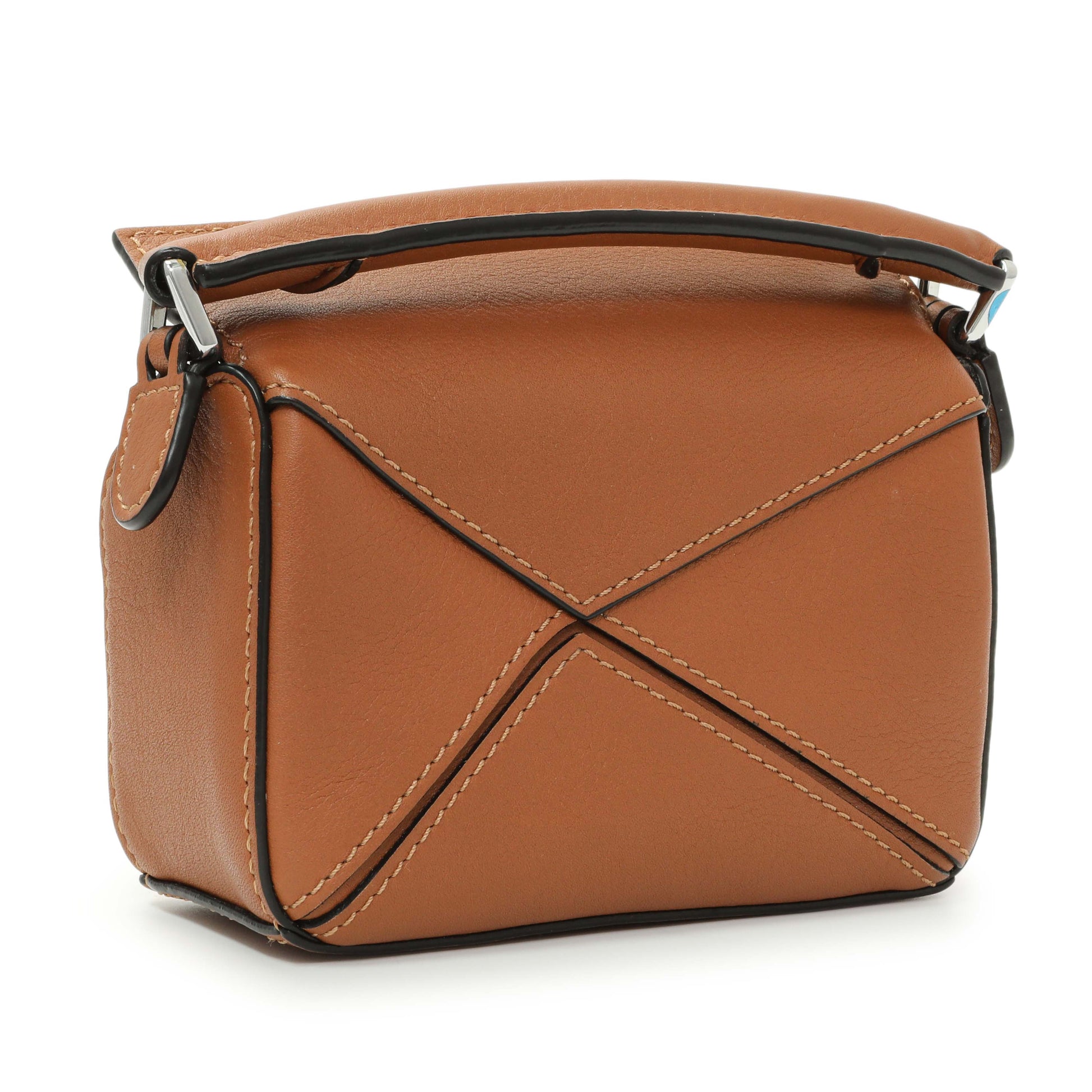 Exclusive Loewe Tan Calfskin Nano Puzzle Bag — Side View