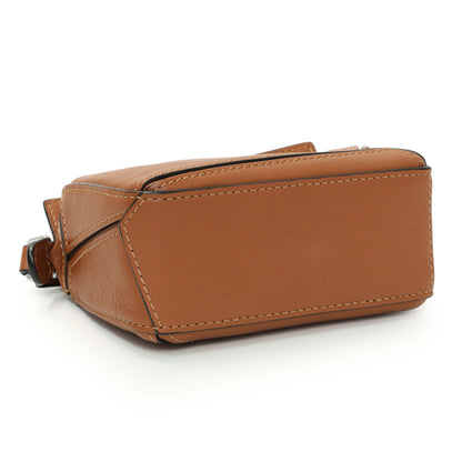 Exclusive Loewe Tan Calfskin Nano Puzzle Bag — Back View