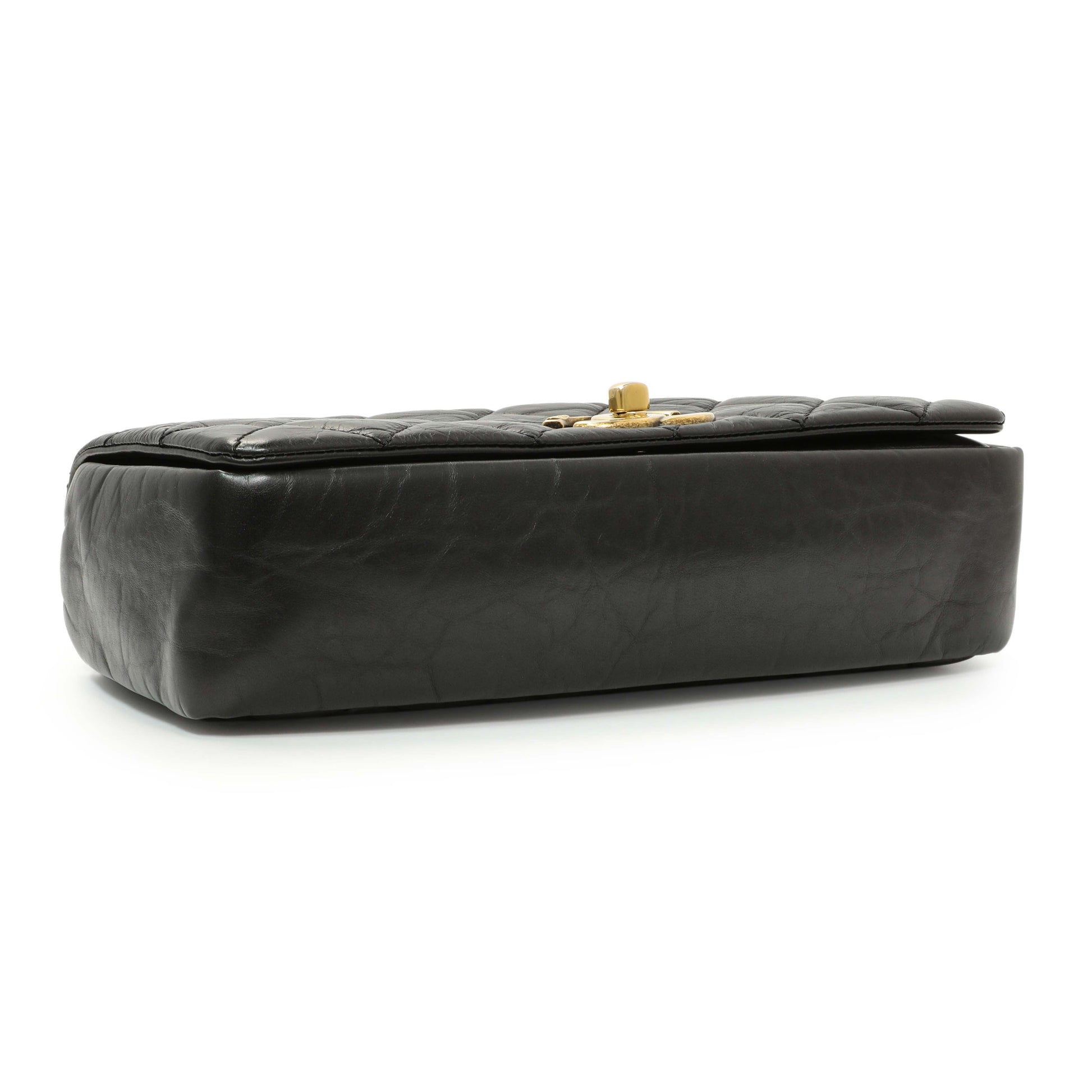 Exclusive Chanel Black Quilted Aged Calfskin Pondichery Flap — Back View