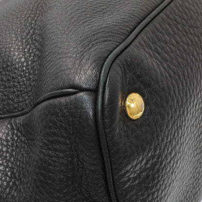 Exclusive Prada Black Vitello Daino Shopping Tote — Top View