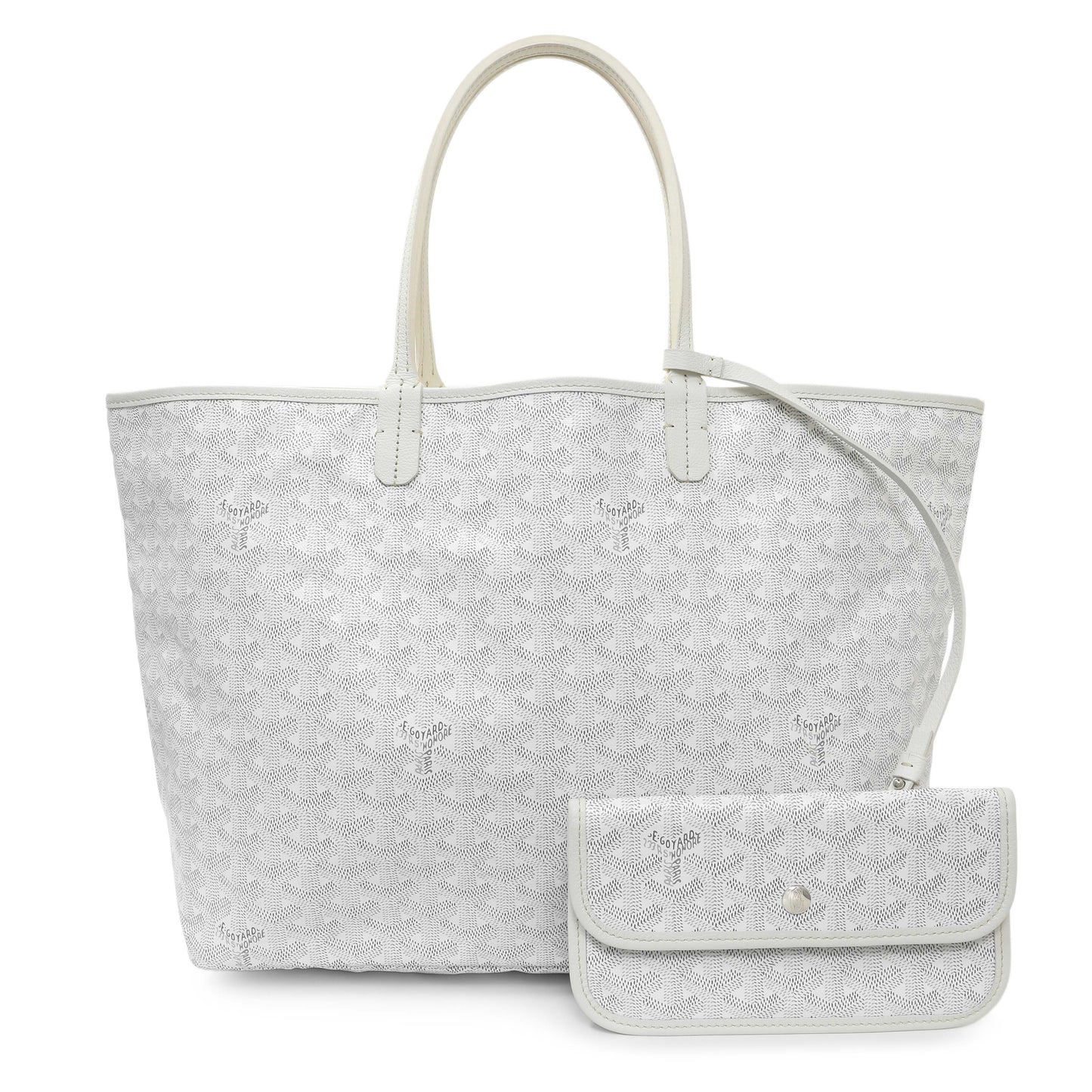 Exclusive Goyard White Goyardine Saint Louis PM — Front View