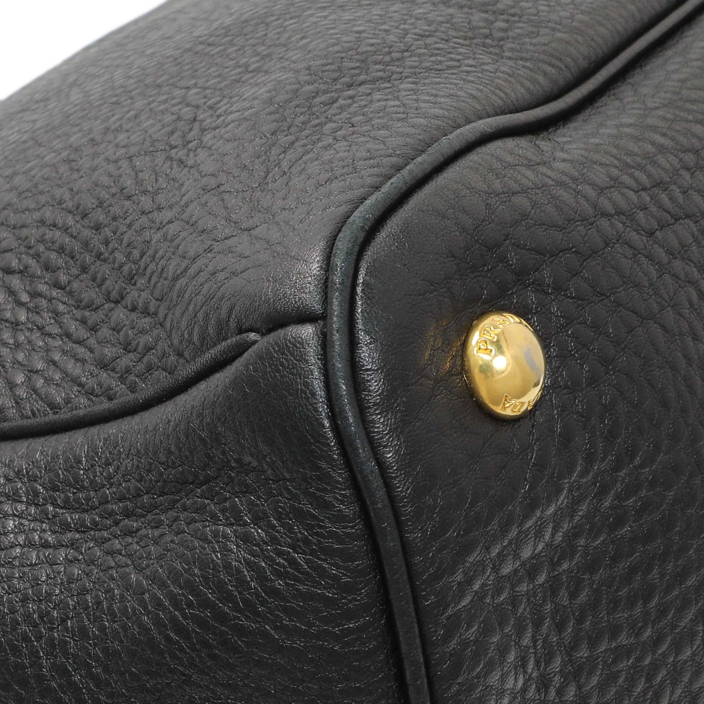 Exclusive Prada Black Vitello Daino Shopping Tote — Lifestyle View