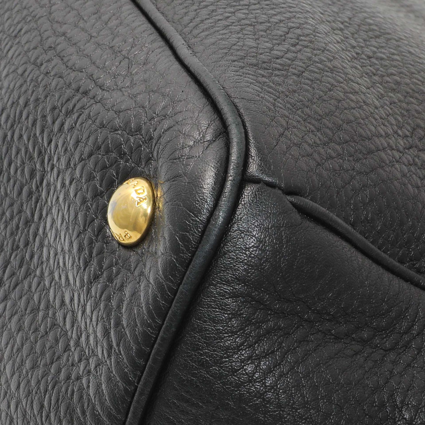 Exclusive Prada Black Vitello Daino Shopping Tote — Alternate View 7