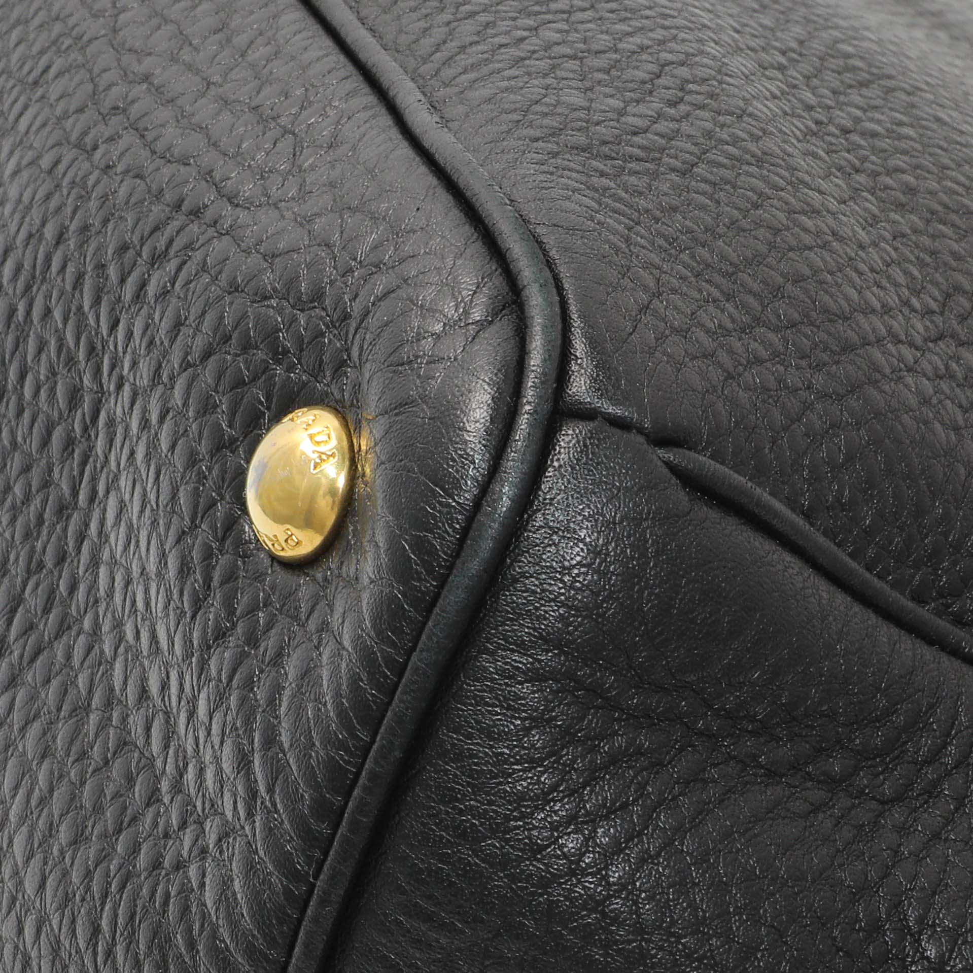 Exclusive Prada Black Vitello Daino Shopping Tote — Alternate View 7
