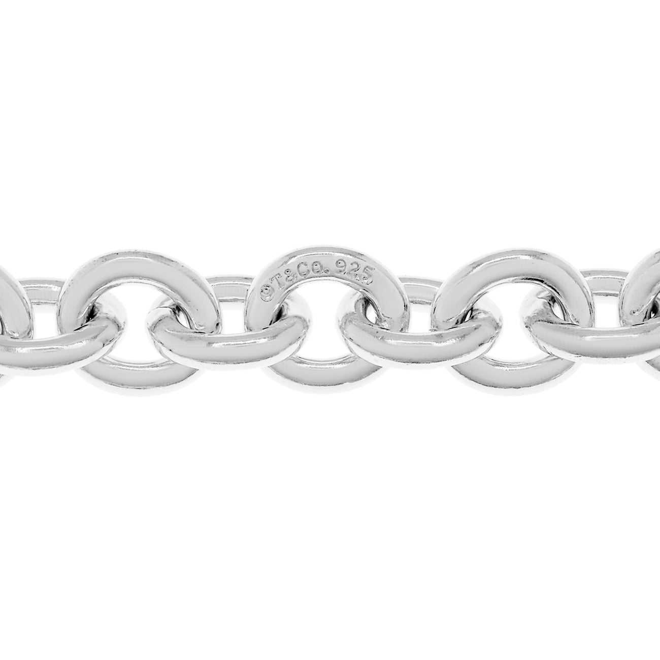 Exclusive Tiffany & Co. Sterling Silver Round Link Bracelet — Side View