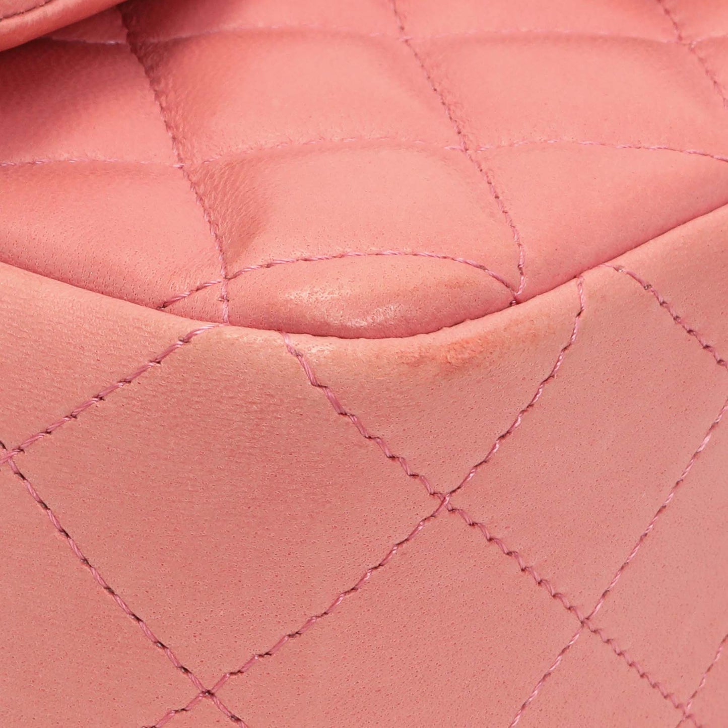 Exclusive Chanel Pink Quilted Lambskin Mini Rectangular Flap — Top View
