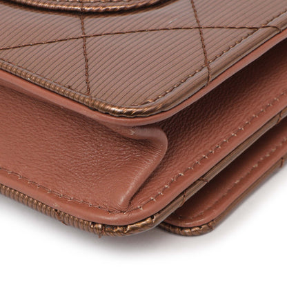 Exclusive Chanel Bronze Striated Quilted Patent Wallet on Chain — Alternate View 7