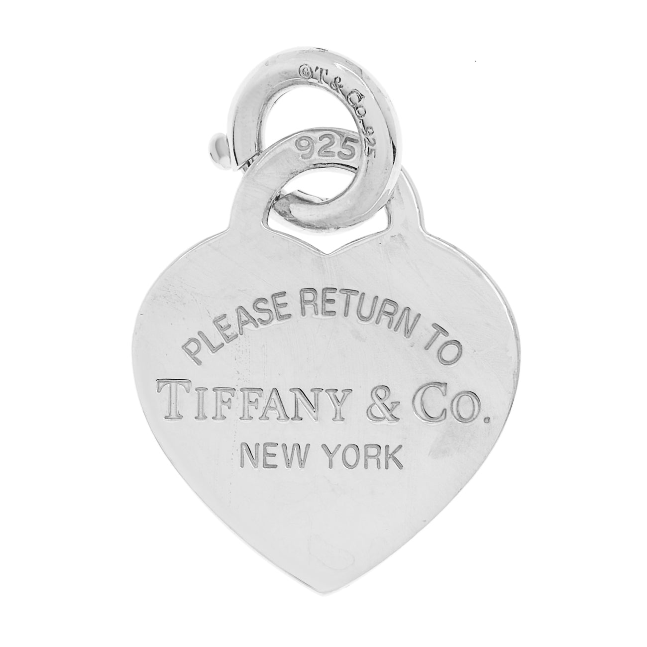 Exclusive Tiffany & Co. Sterling Silver Heart Tag Charm — Front View