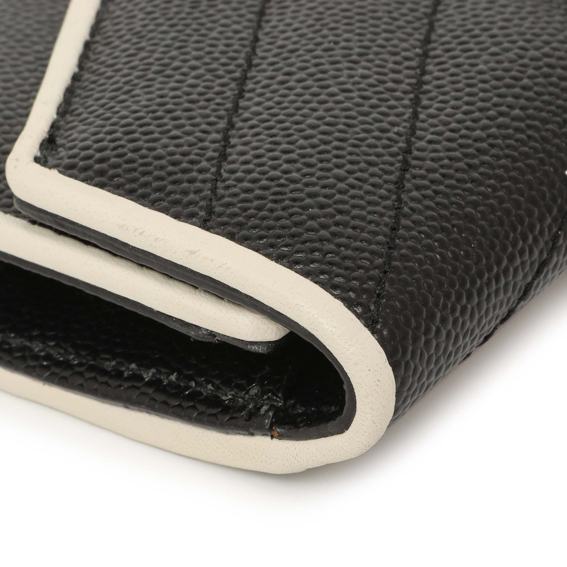 Exclusive Saint Laurent Black Grain De Poudre Matelasse Chevron Monogram Envelope Wallet — Alternate View 8