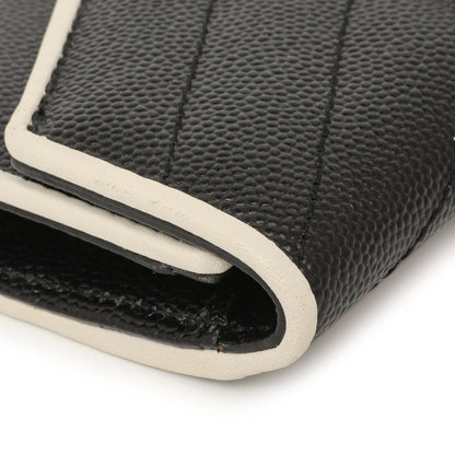 Exclusive Saint Laurent Black Grain De Poudre Matelasse Chevron Monogram Envelope Wallet — Alternate View 8