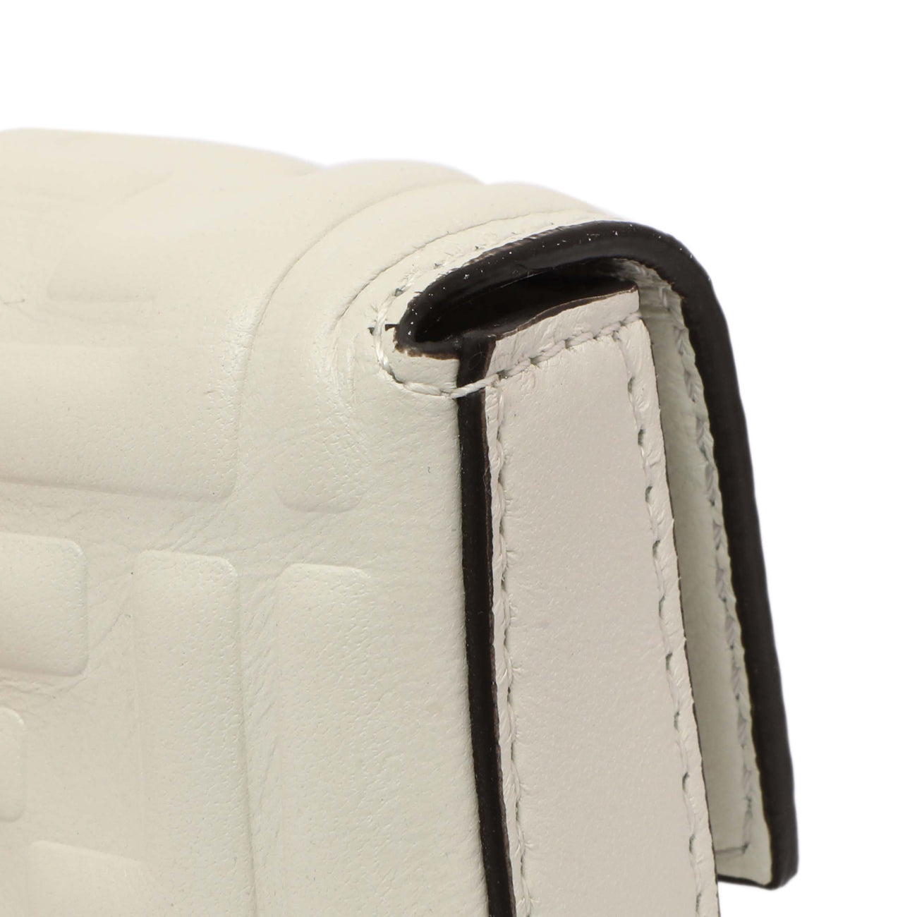 Exclusive Fendi White Nappa Matisse FF Embossed Nano Baguette Charm — Alternate View 8