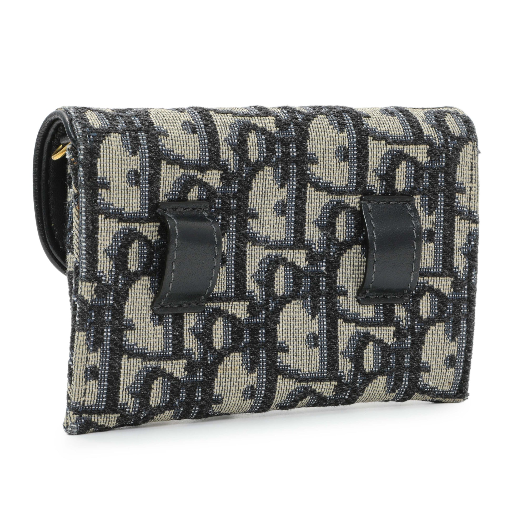Exclusive Christian Dior Oblique Nano Saddle Chain Pouch — Side View