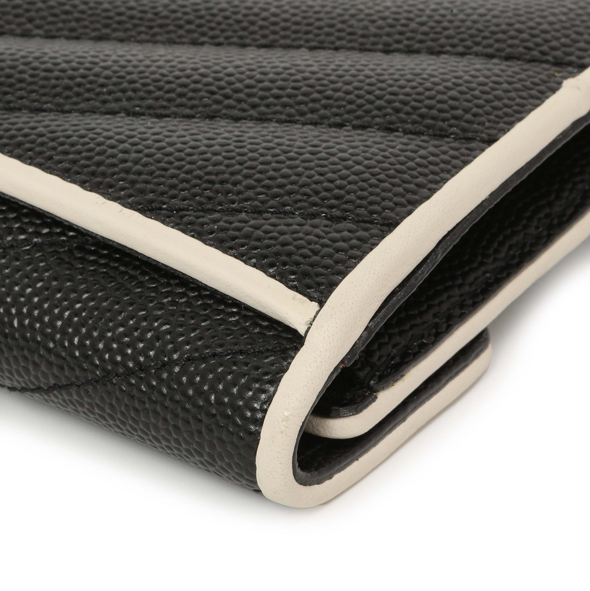 Exclusive Saint Laurent Black Grain De Poudre Matelasse Chevron Monogram Envelope Wallet — Alternate View 10