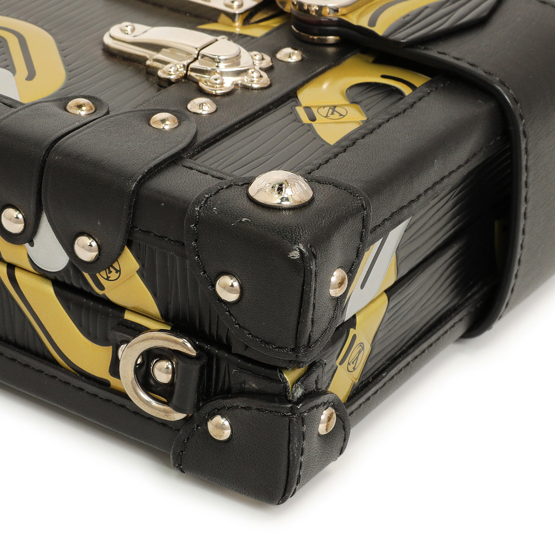 Exclusive Louis Vuitton Black Epi Chain Flower Petite Malle — Lifestyle View