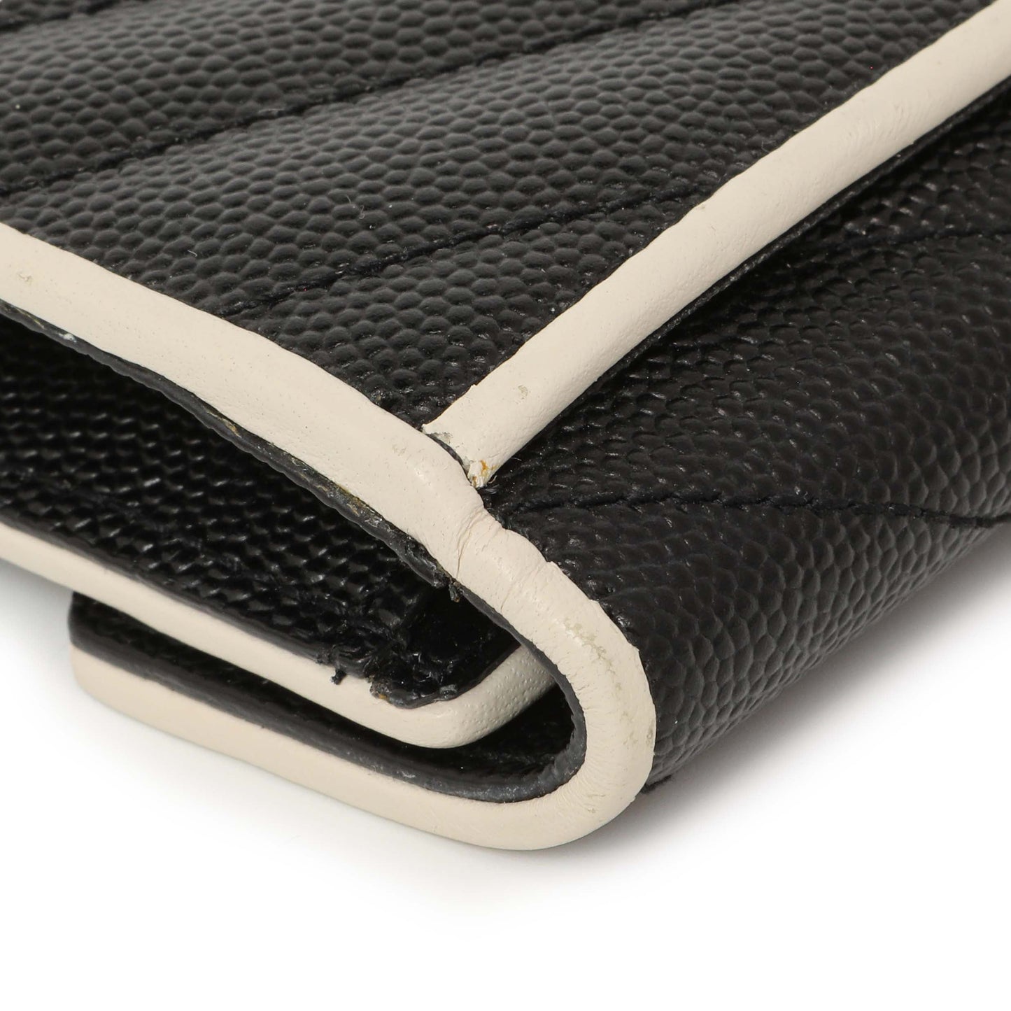 Exclusive Saint Laurent Black Grain De Poudre Matelasse Chevron Monogram Envelope Wallet — Alternate View 11