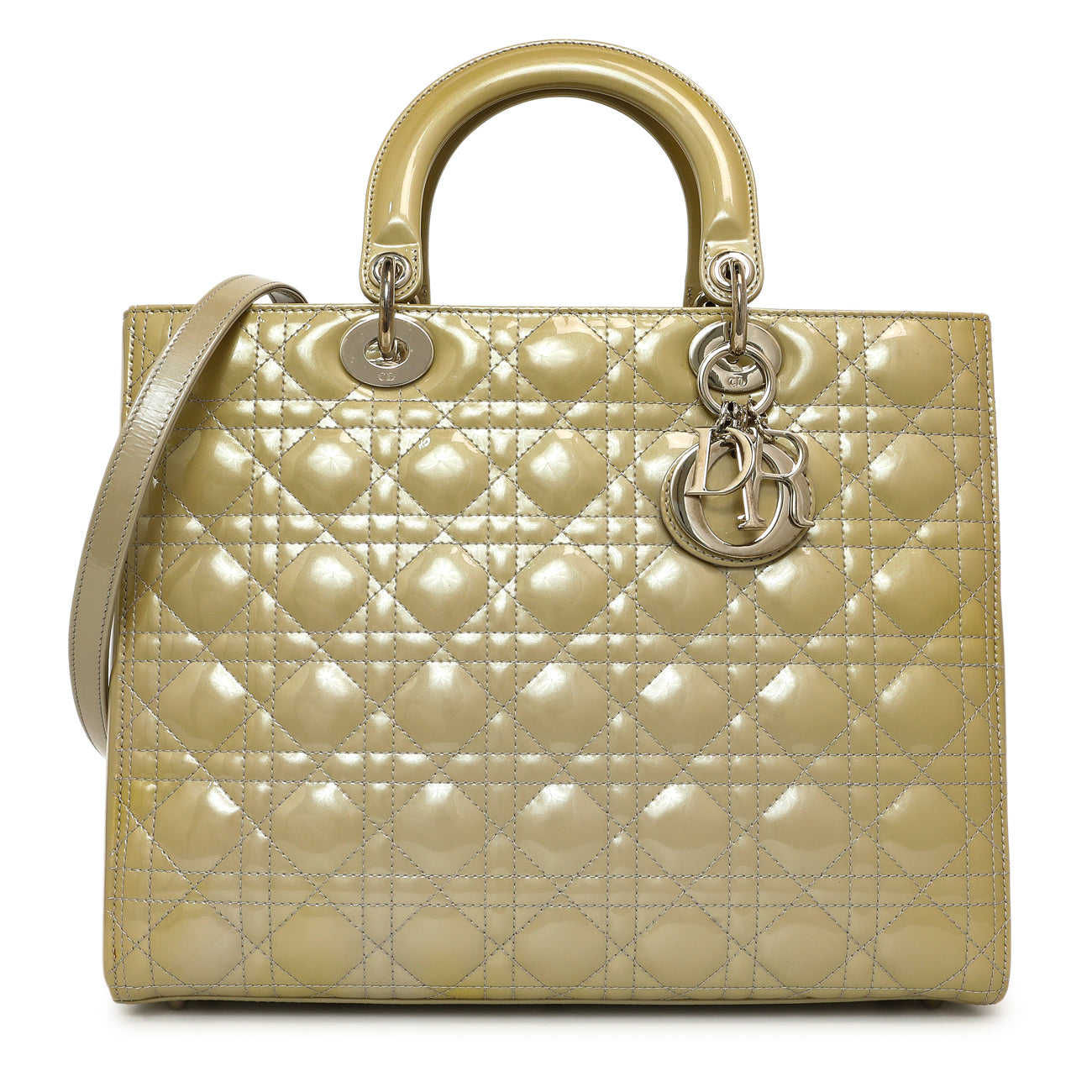 Exclusive Christian Dior Patent Cannage Large Lady Dior — Front View