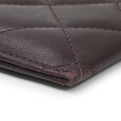 Exclusive Chanel Purple Lambskin Quilted Card Holder — Top View