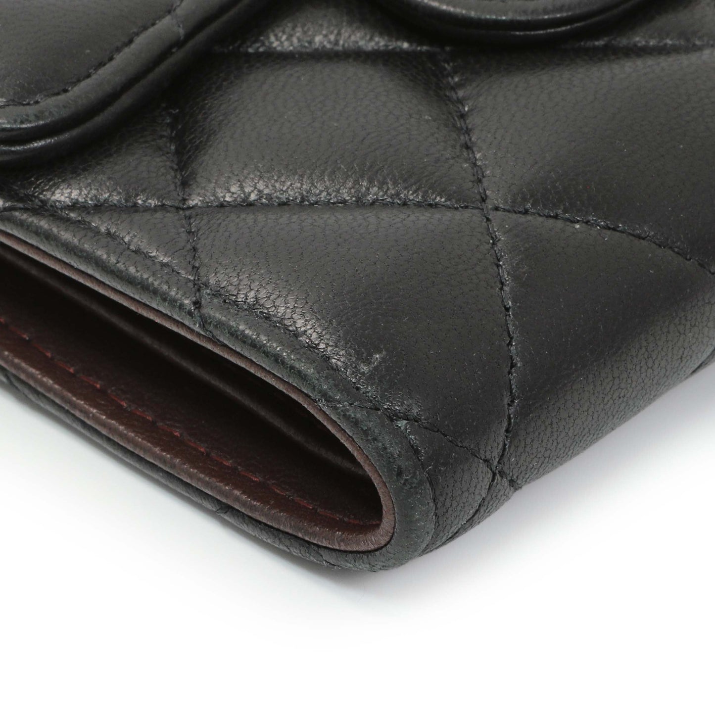 Exclusive Chanel Black Quilted Lambskin Small Flap Wallet — Top View