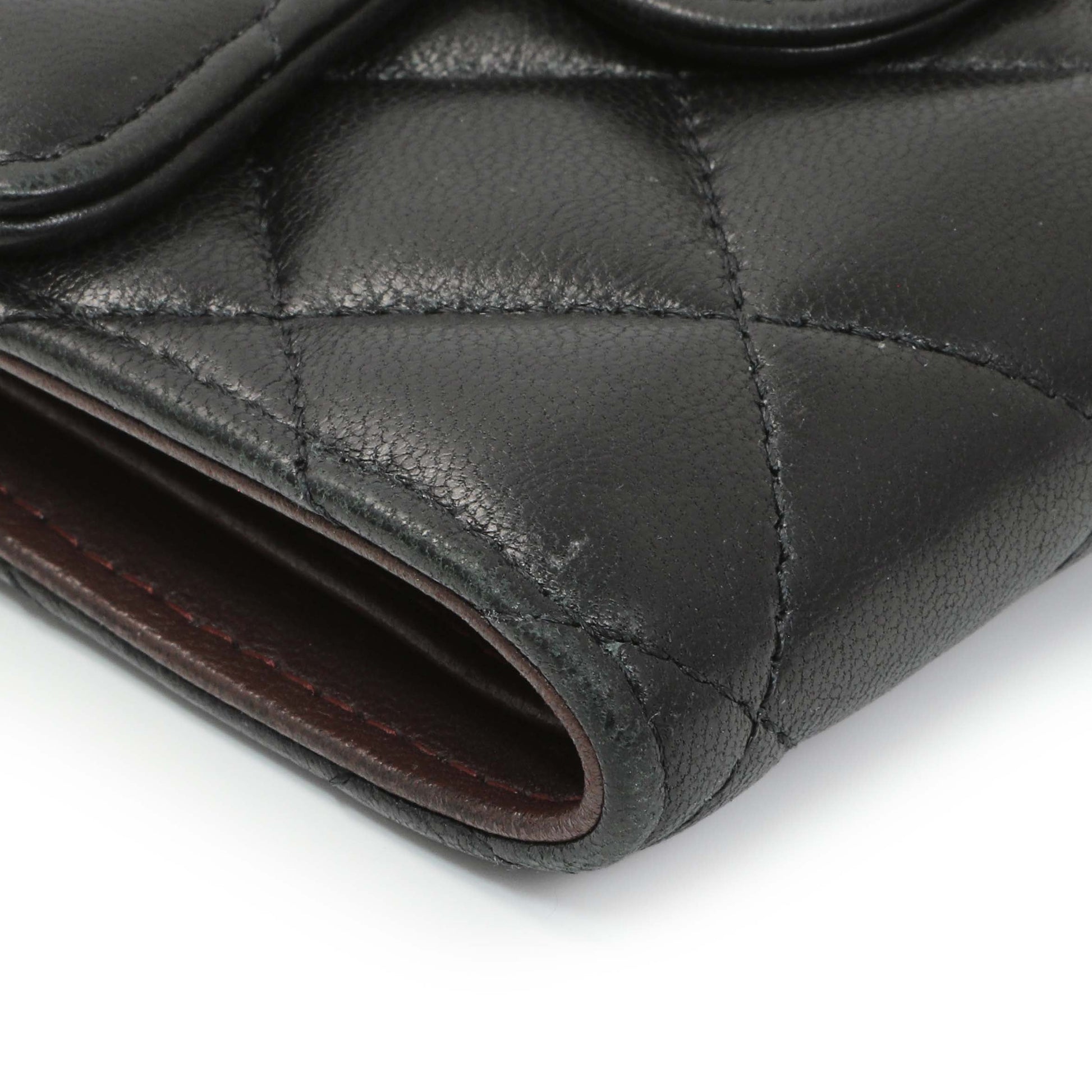 Exclusive Chanel Black Quilted Lambskin Small Flap Wallet — Top View
