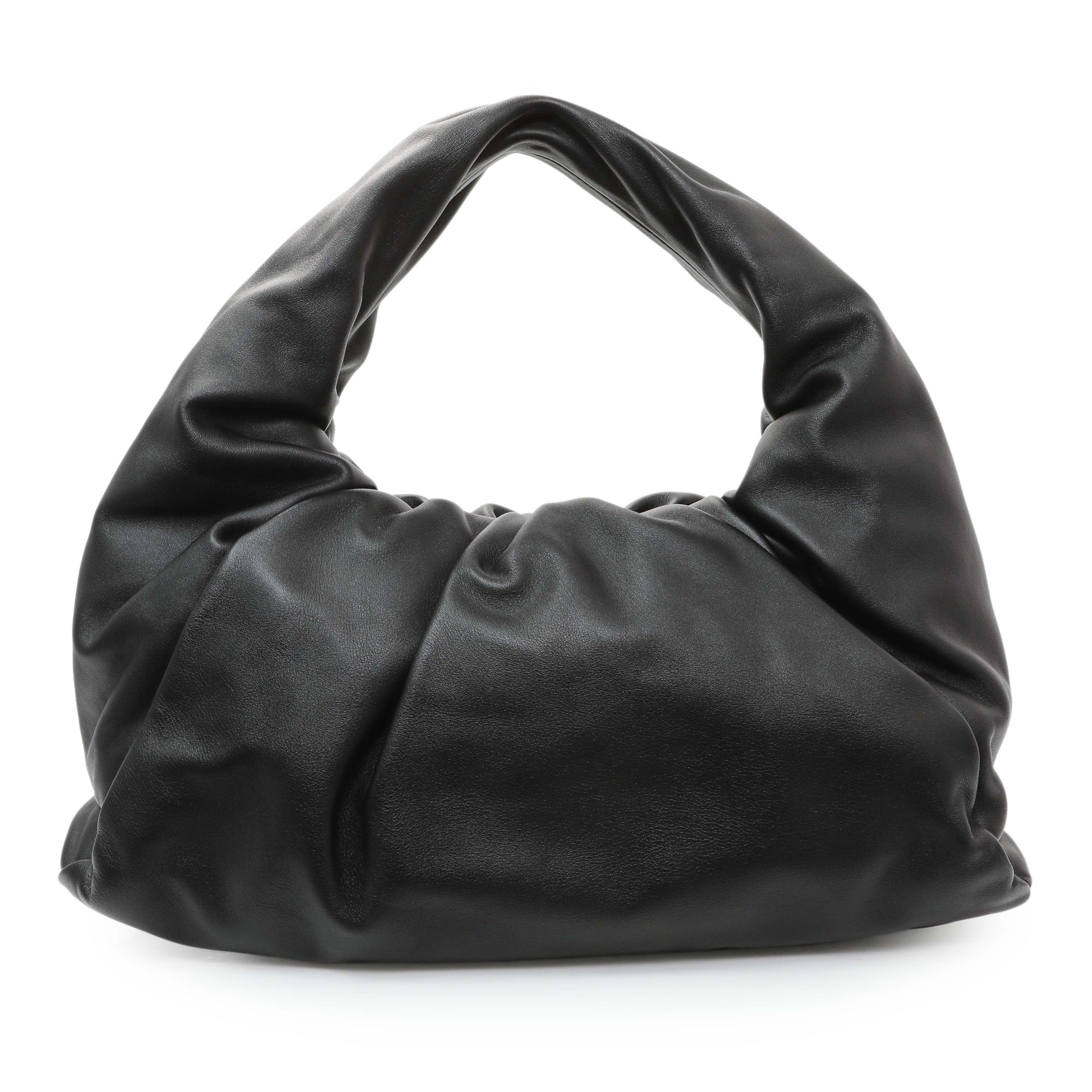 Exclusive Bottega Veneta Black Smooth Butter Calfskin Small The Shoulder Pouch — Front View