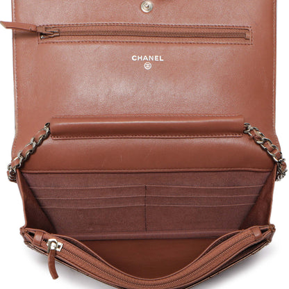Exclusive Chanel Bronze Striated Quilted Patent Wallet on Chain — Alternate View 10